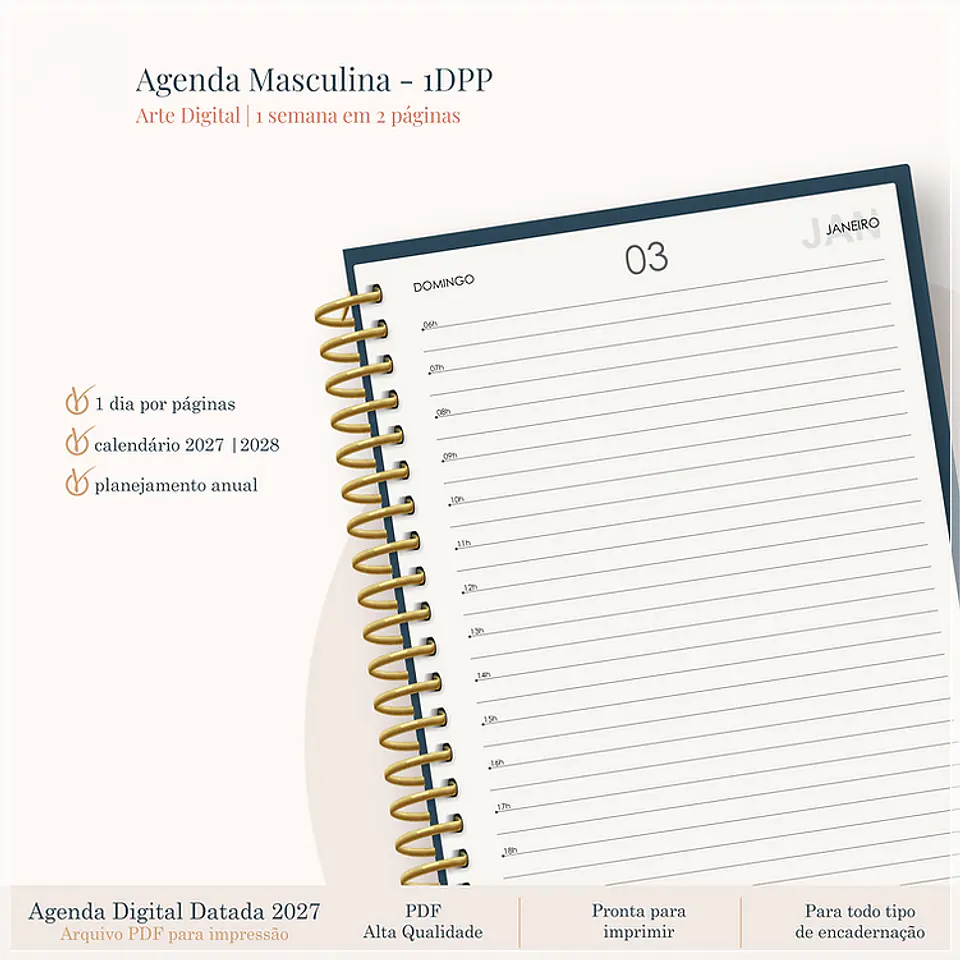 Encadernação - Agenda Masc 27 1Dpp 1