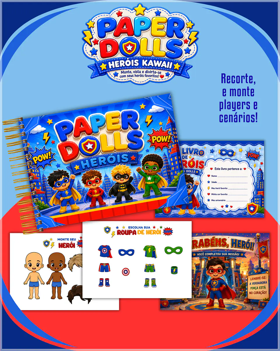 Encadernação - Paper Dolls Heróis 1