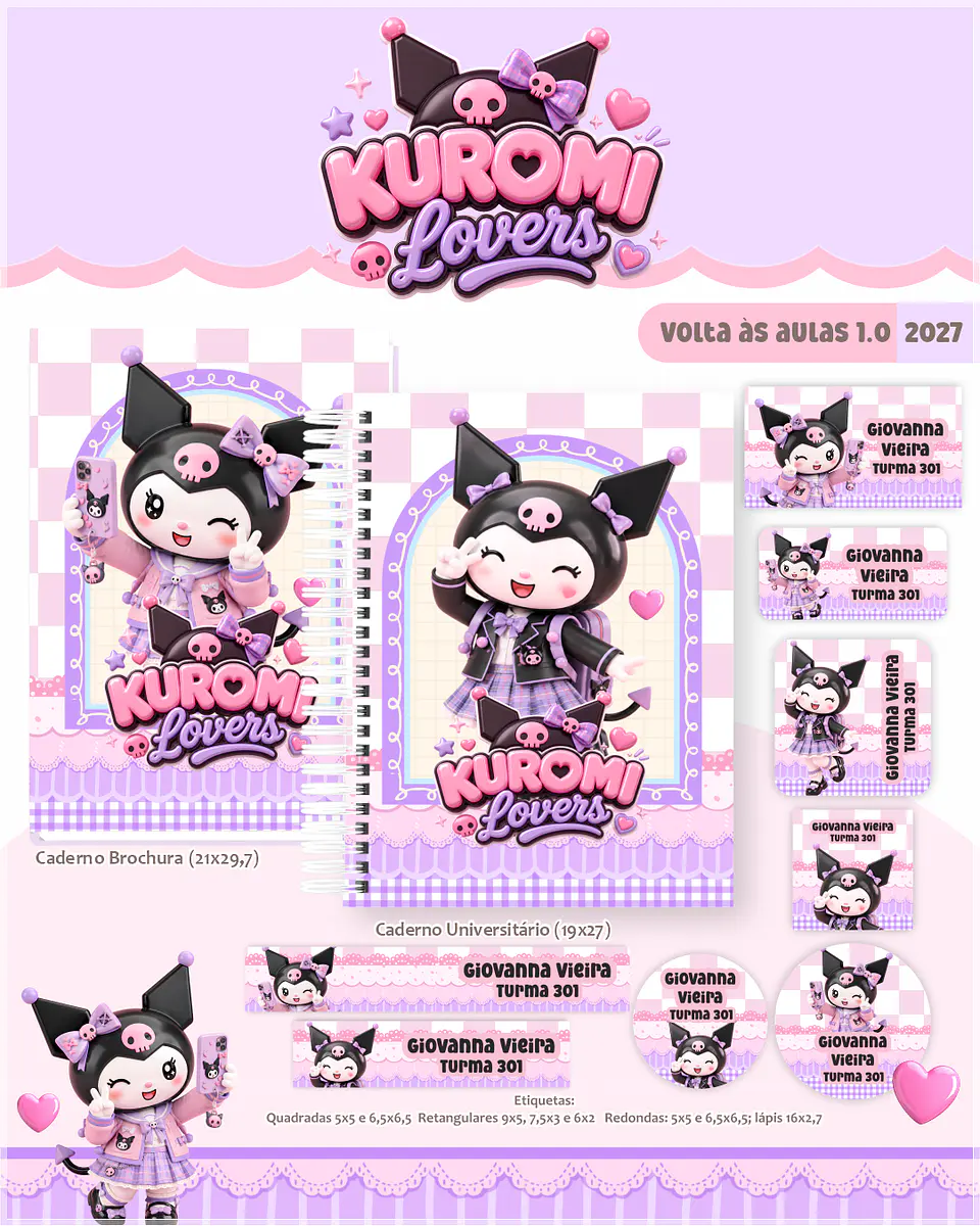 Encadernação - Coleção Escolar 1.0 Kuromi 1