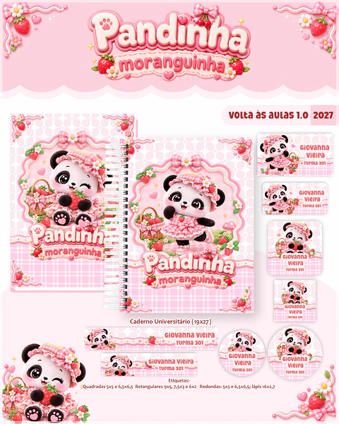 Encadernação - Coleção Escolar 1.0 Pandinha Moranguinha