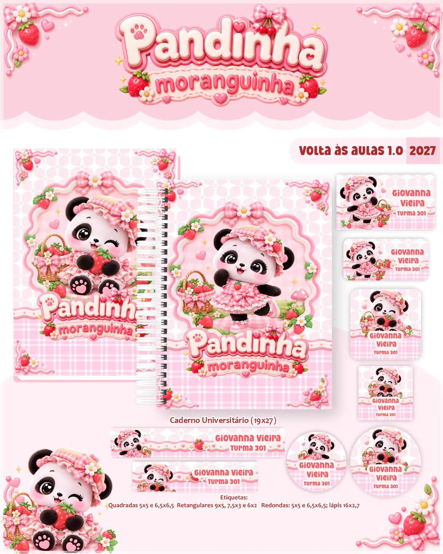 Encadernação - Coleção Escolar 1.0 Pandinha Moranguinha 1