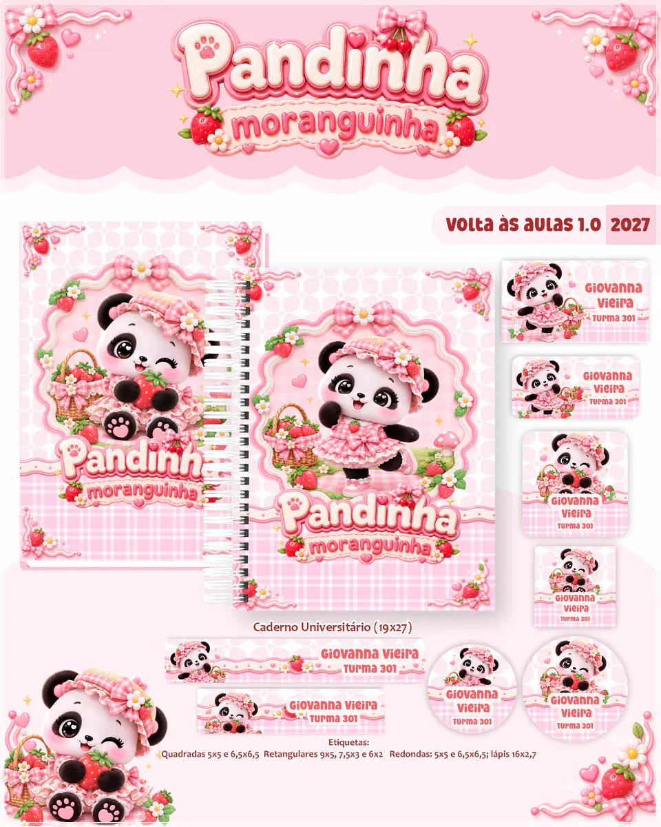 Encadernação - Coleção Escolar 1.0 Pandinha Moranguinha 1