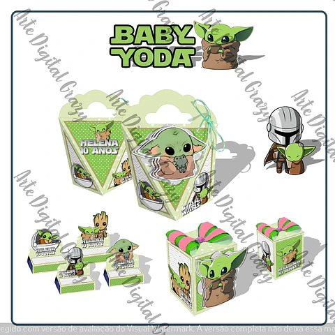 Arquivo de Corte Kit Festa Baby Yoda 1