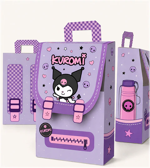 Arquivo de Corte Caixa Mochila Kuromi 12