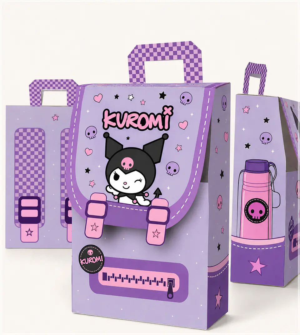 Arquivo de Corte Caixa Mochila Kuromi 12 1