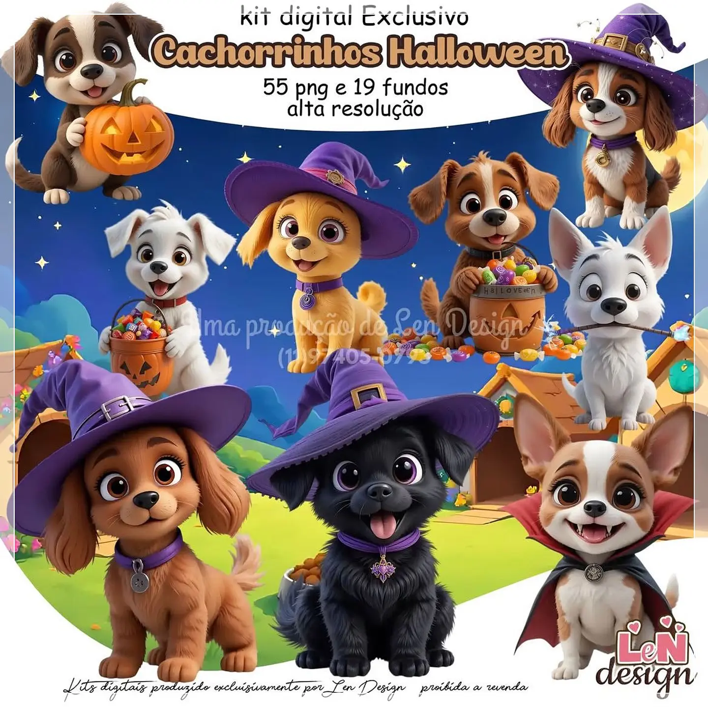 Kit Digital Cachorrinhos Halloween 2 1