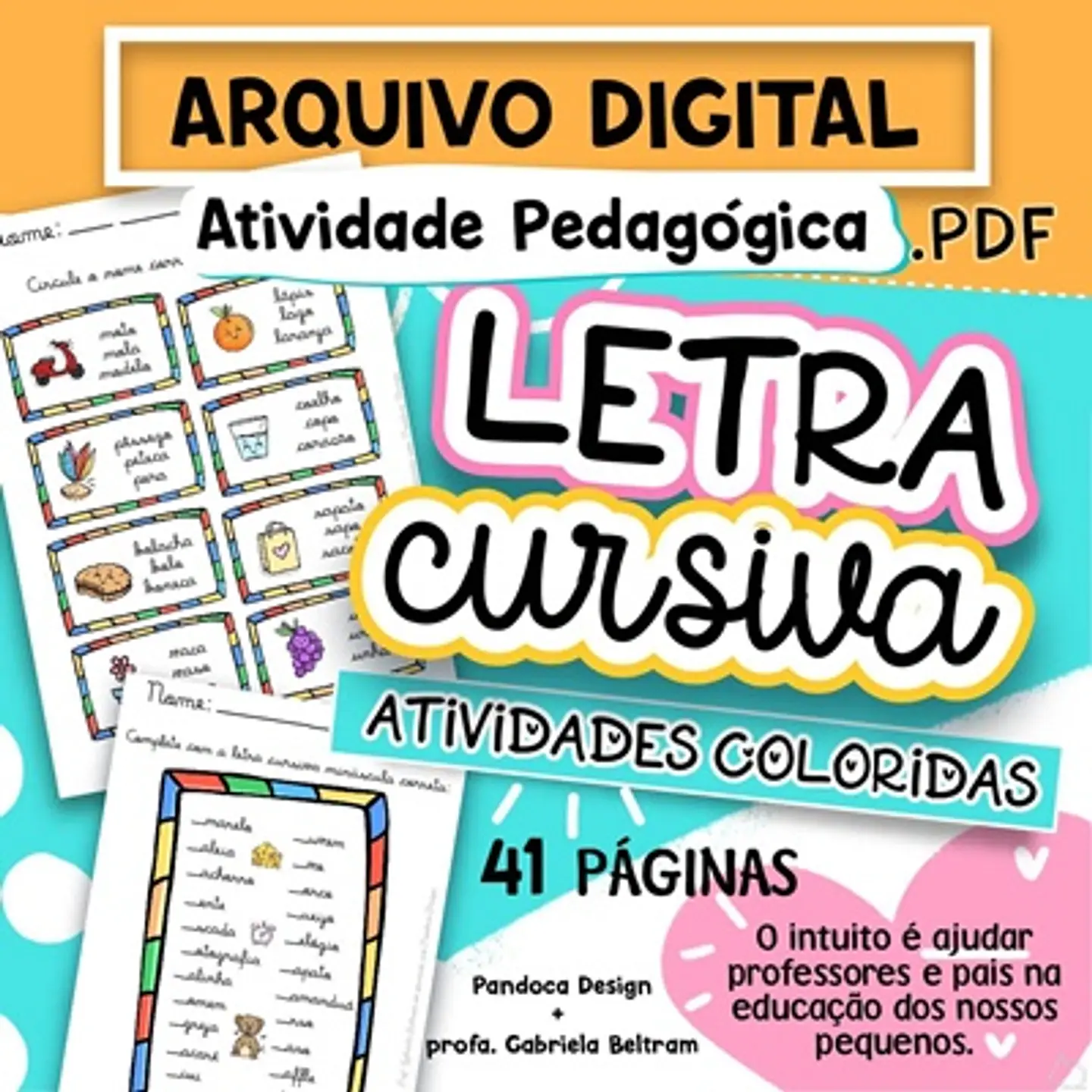 Arquivo de Corte - Atividade Letra Cursiva 1