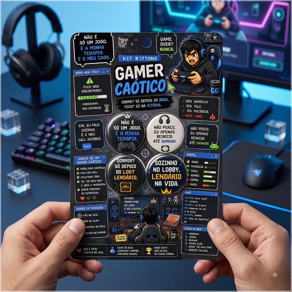 Arquivo de Corte Bottons Gamer Caótico Video Game 20 1