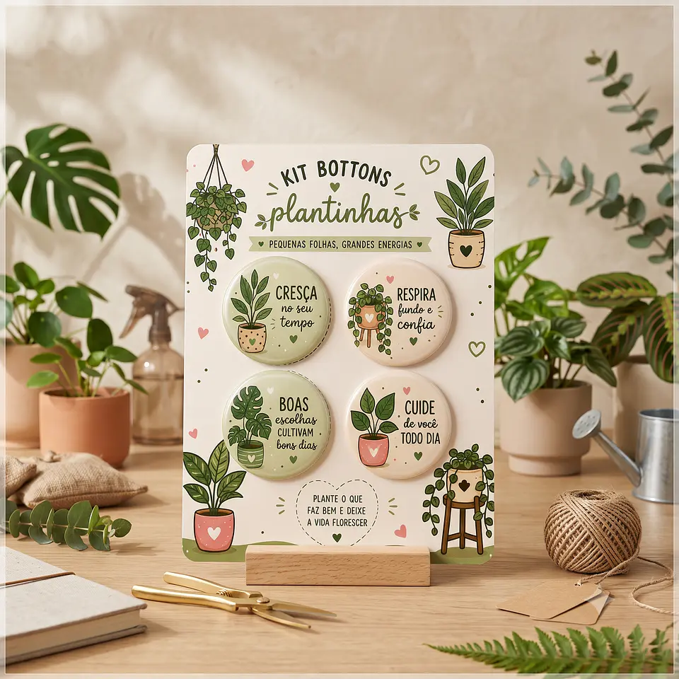 Arquivo de Corte Bottons Plantinhas 12 1