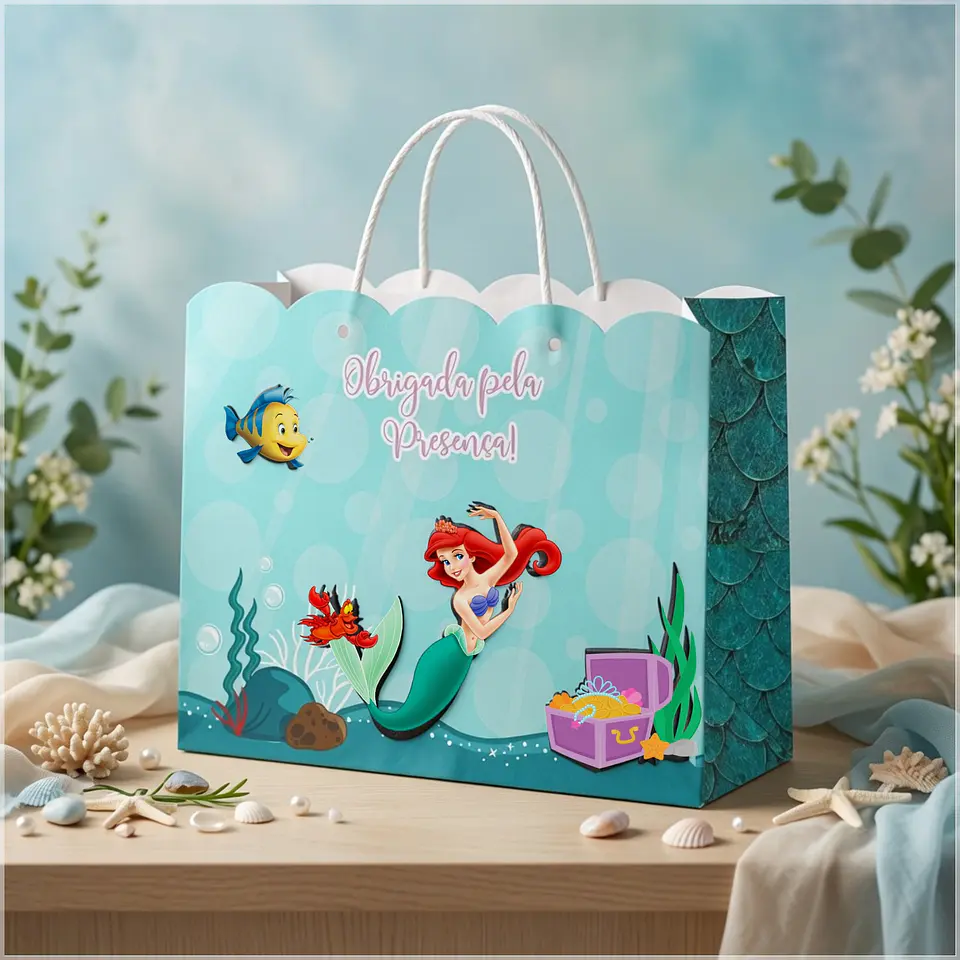Arquivo de Corte Sacolinha Ariel A Pequena Sereia 6 1