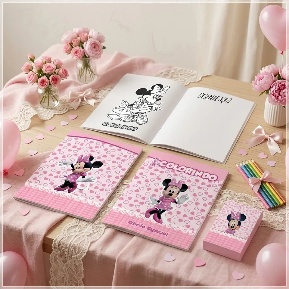 Arquivo de Corte Revistinha de Colorir Minnie Rosa 25 1