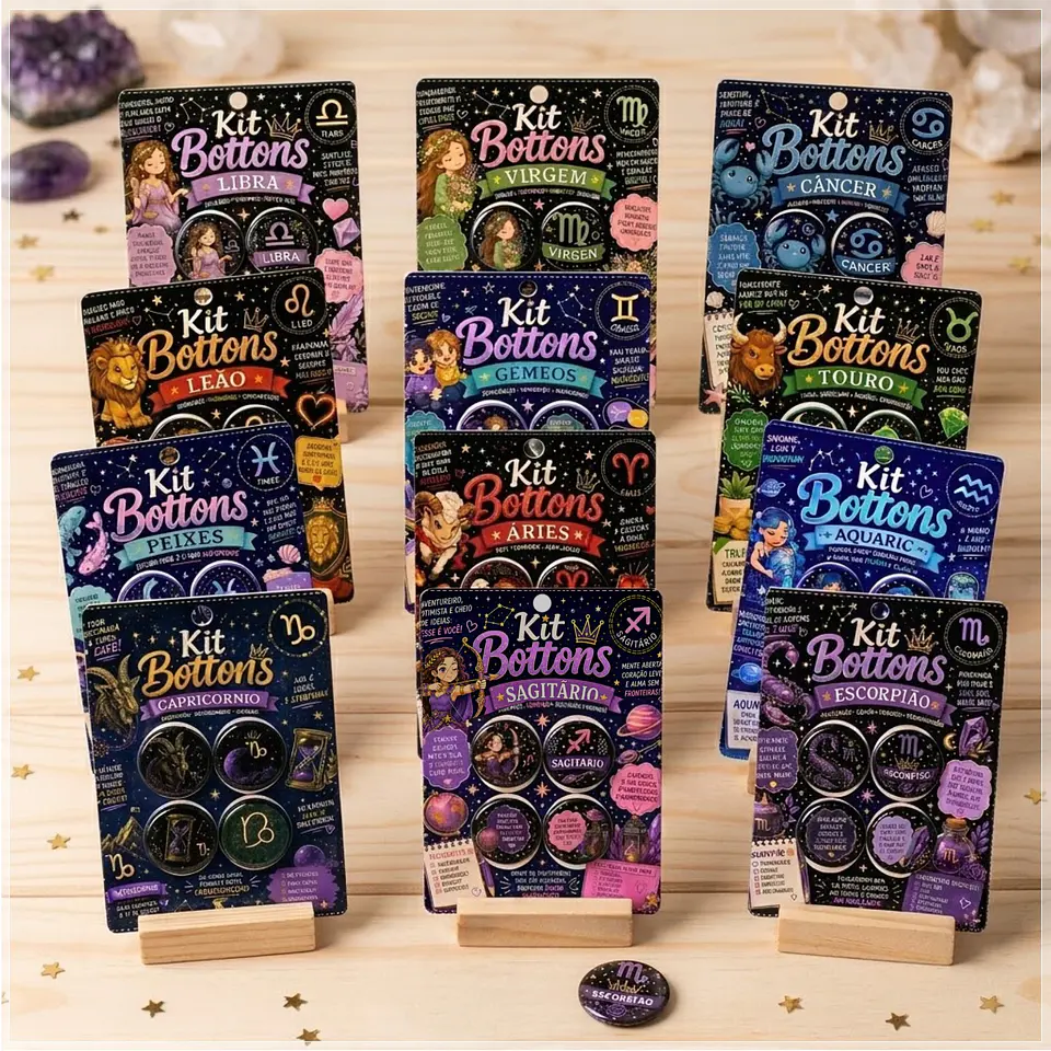 Arquivo de Corte Combo Bottons Signos 1 1