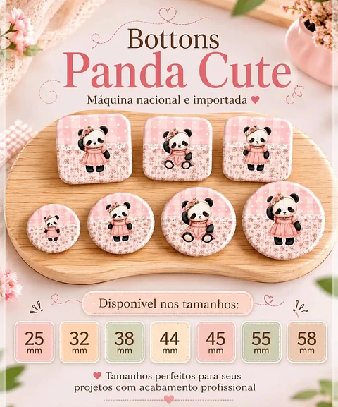 Arquivo de Corte Combo Bottons Panda 5
