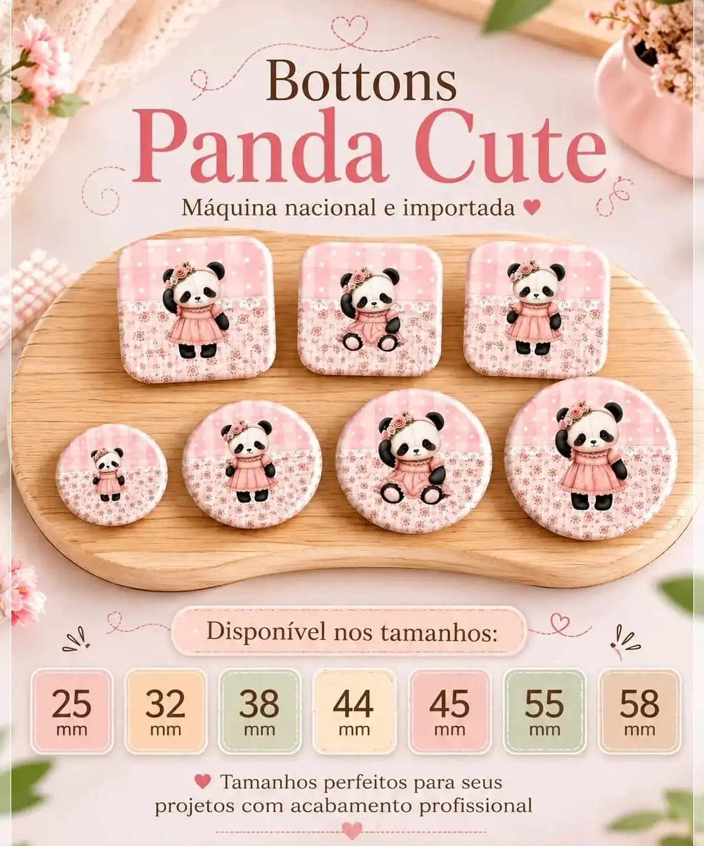 Arquivo de Corte Combo Bottons Panda 5 1