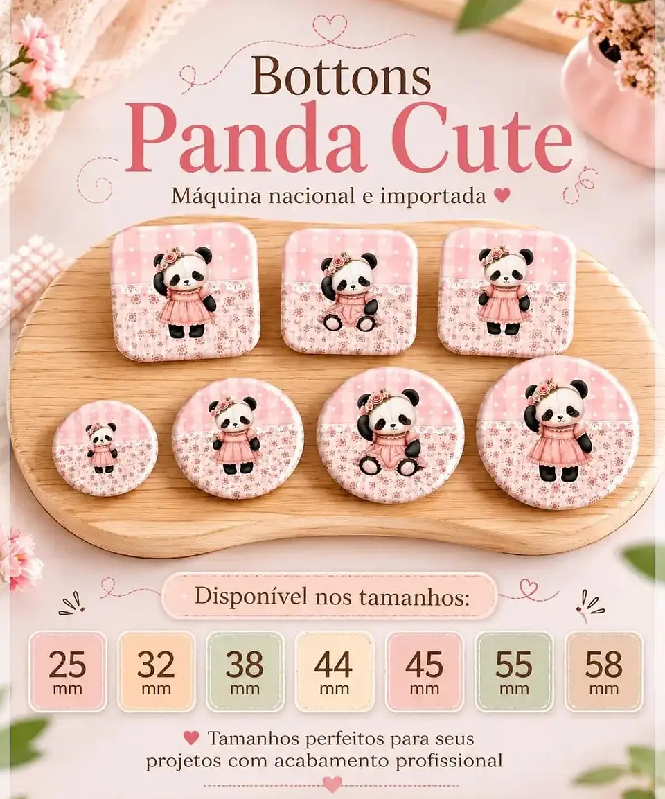 Arquivo de Corte Combo Bottons Panda 5 1