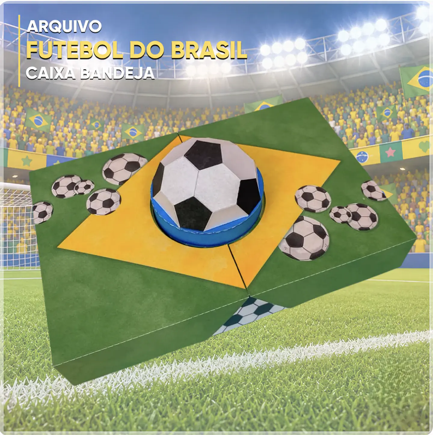 Arquivo de Corte Caixa Bandeja Brasil Copa 1