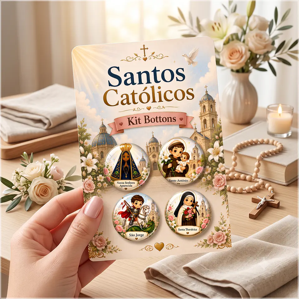 Arquivo de Corte Bottons Santos Católicos Santinhos 107 1