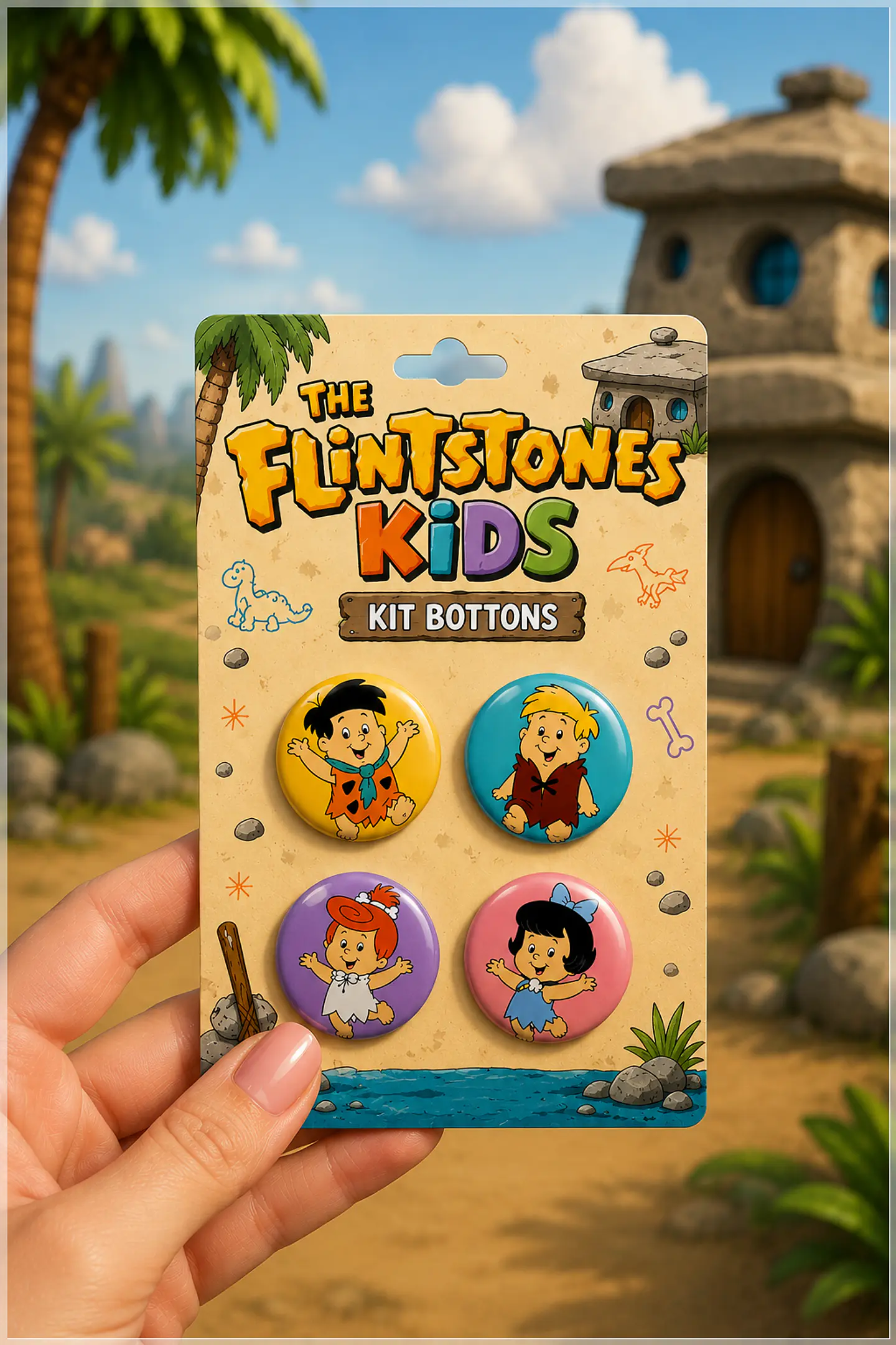 Arquivo de Corte Bottons Os Flintstones Cute 94 1