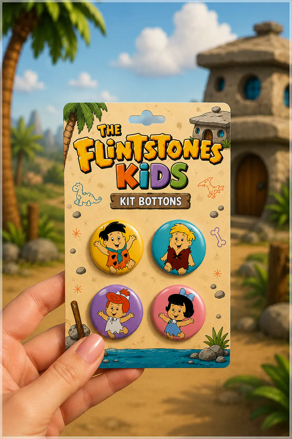 Arquivo de Corte Bottons Os Flintstones Cute 94 1
