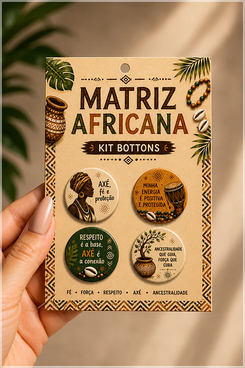 Arquivo de Corte Bottons Matriz Africana 90
