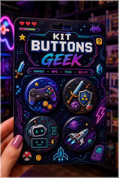 Arquivo de Corte Bottons Geek 4