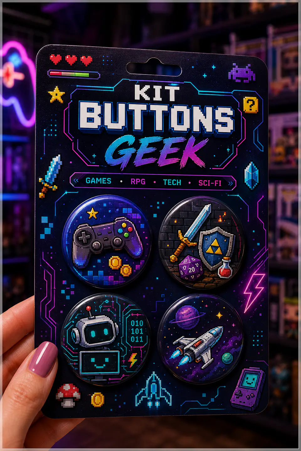 Arquivo de Corte Bottons Geek 4 1