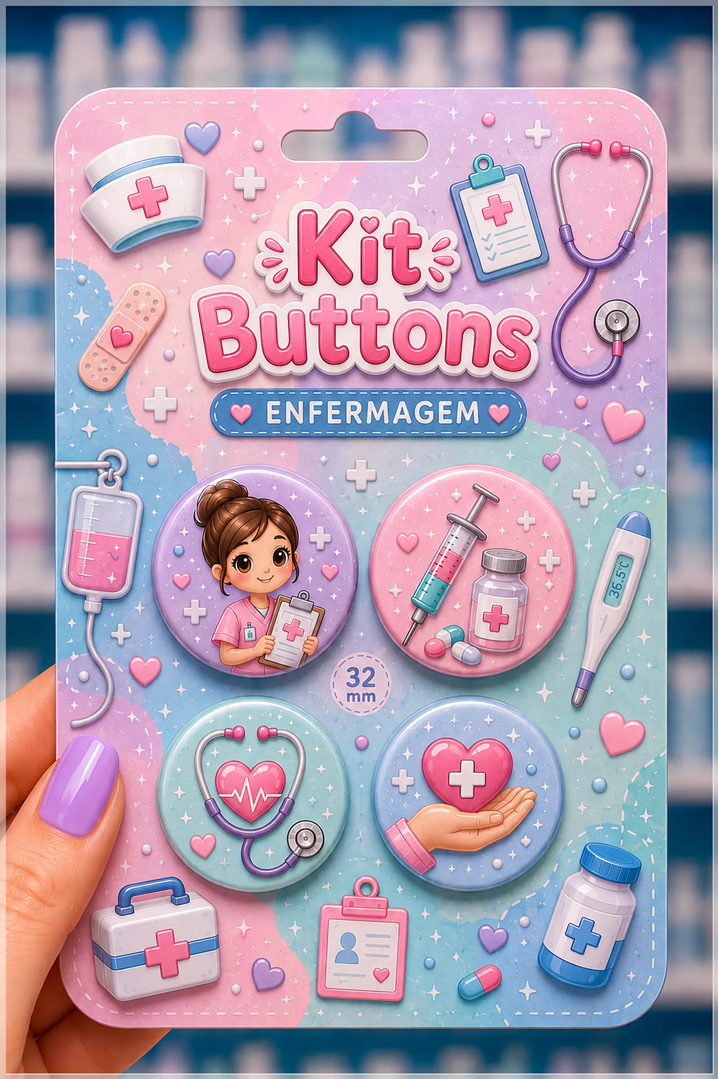 Arquivo de Corte Bottons Enfermagem Cute 1 1