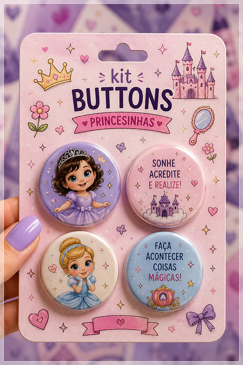Arquivo de Corte Buttons Princesa 2