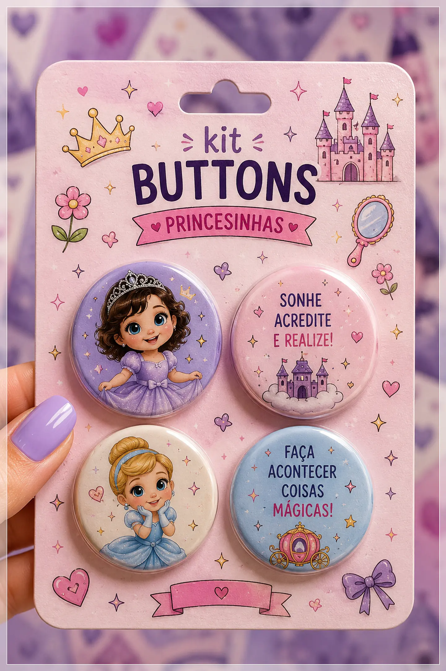Arquivo de Corte Buttons Princesa 2 1