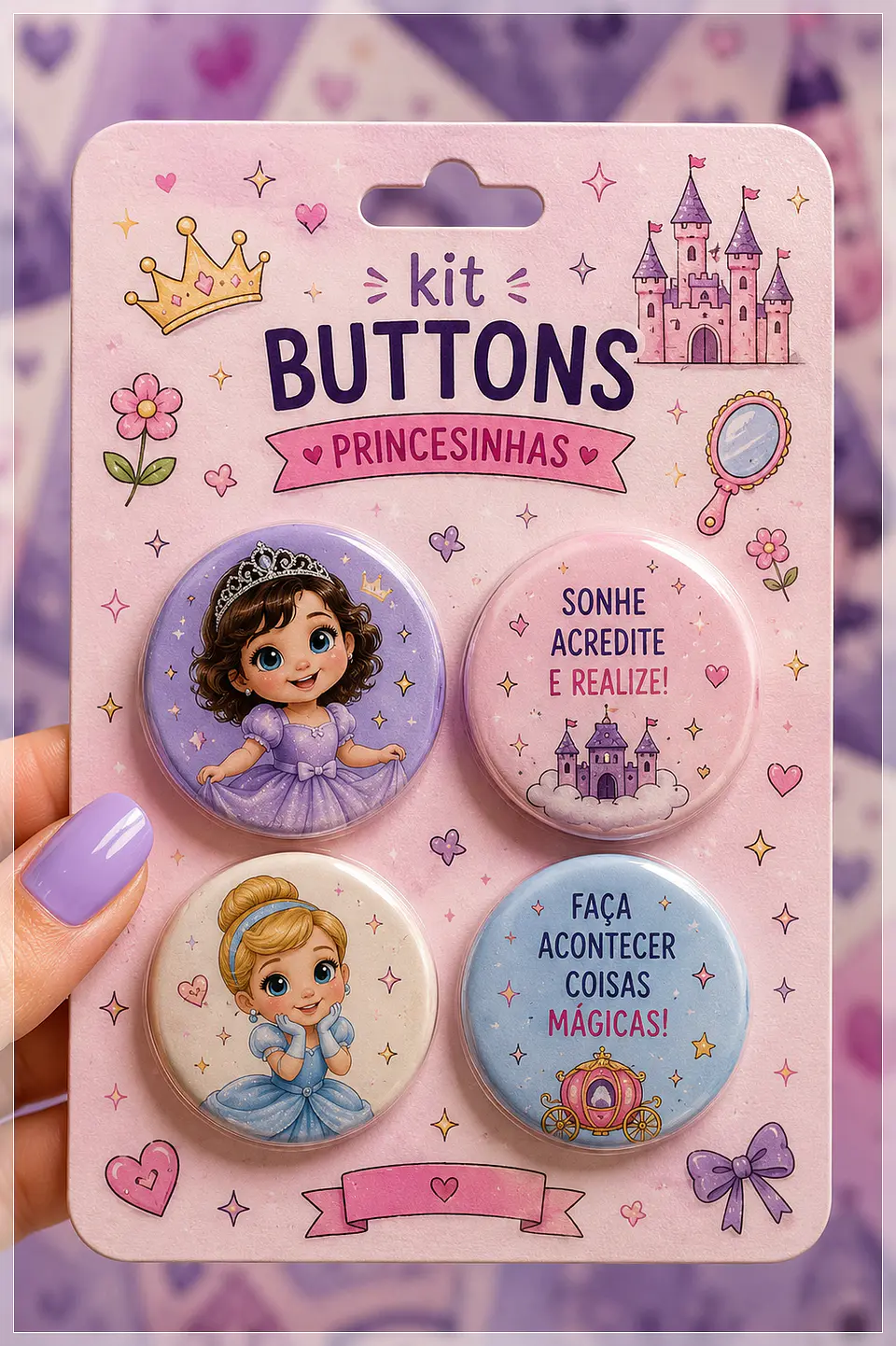 Arquivo de Corte Buttons Princesa 2 1
