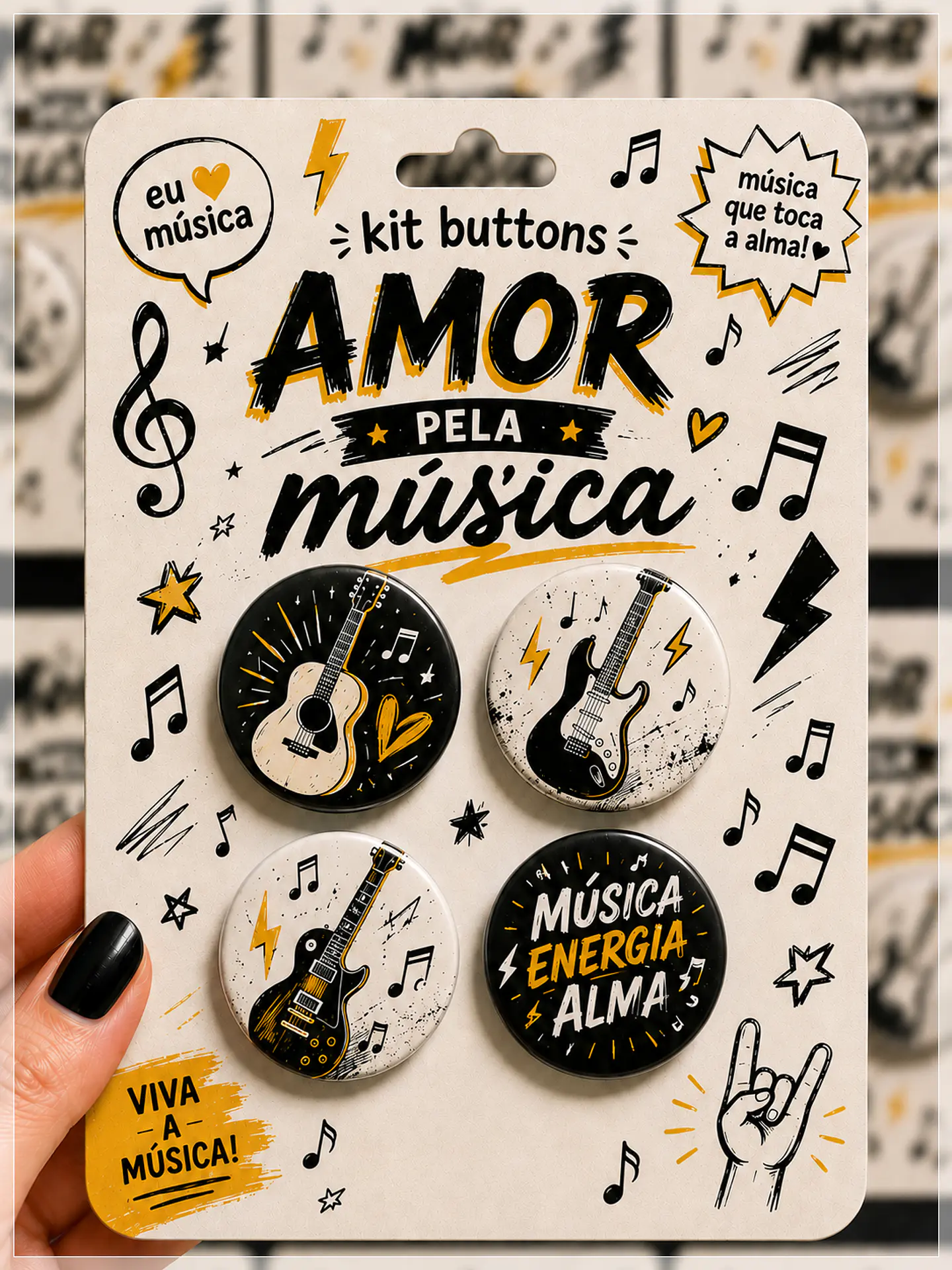 Arquivo de Corte Buttons Música Violão 1