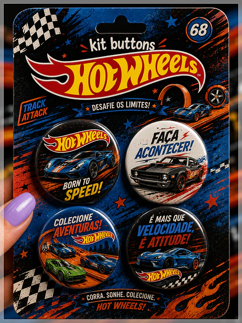 Arquivo de Corte Buttons Hotwheels