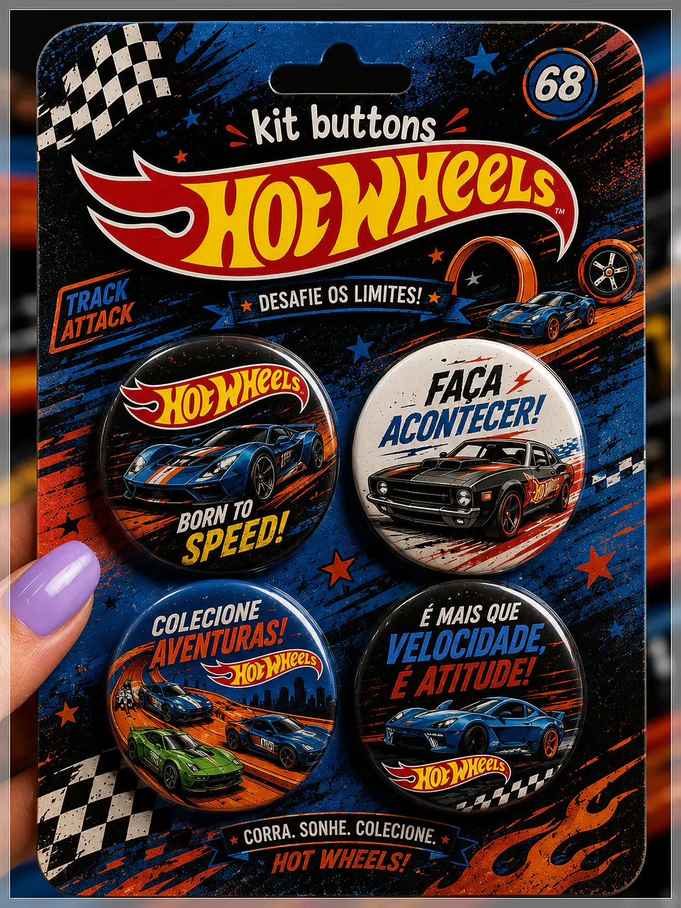 Arquivo de Corte Buttons Hotwheels 1