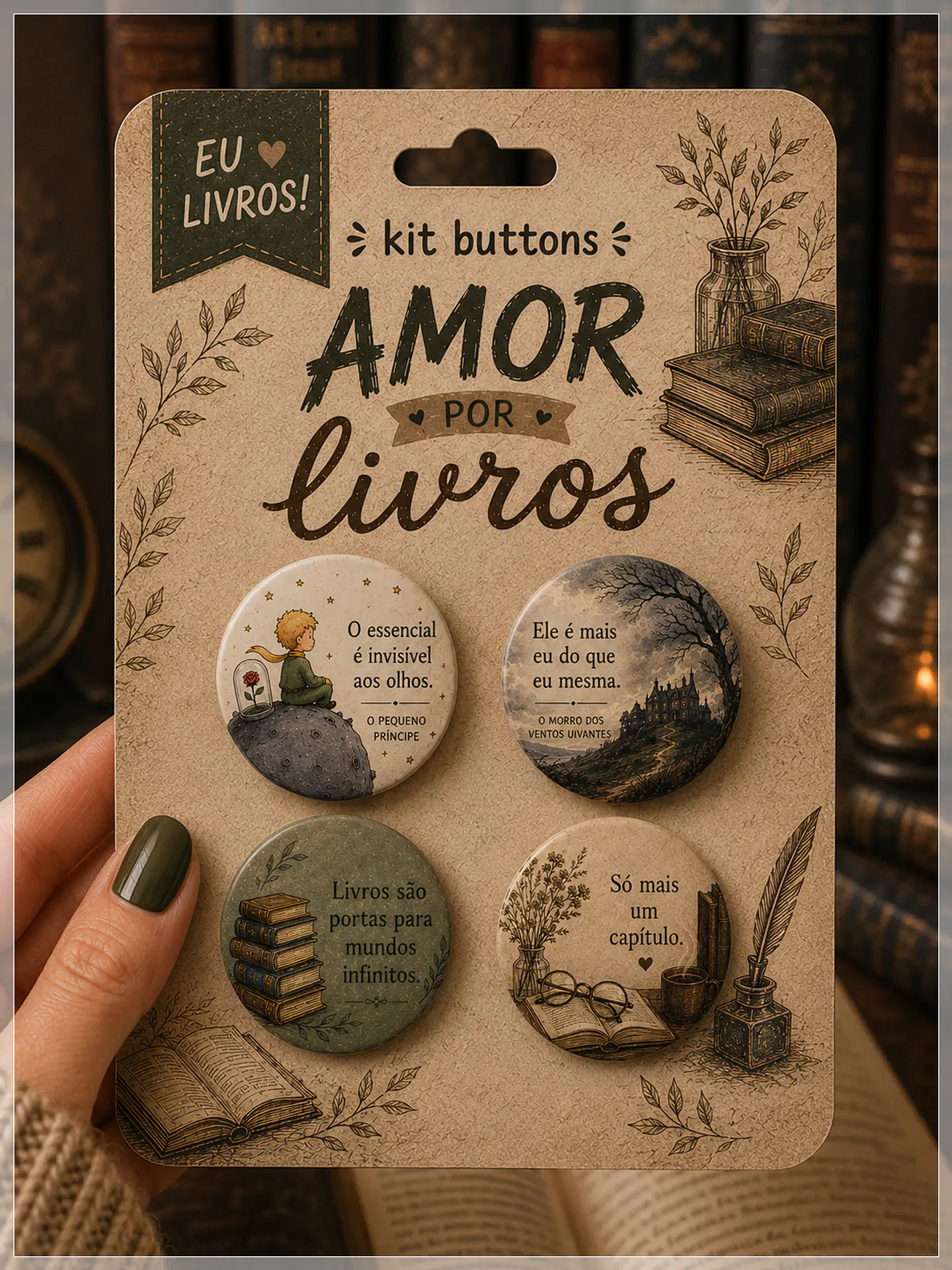 Arquivo de Corte Buttons Livros 1
