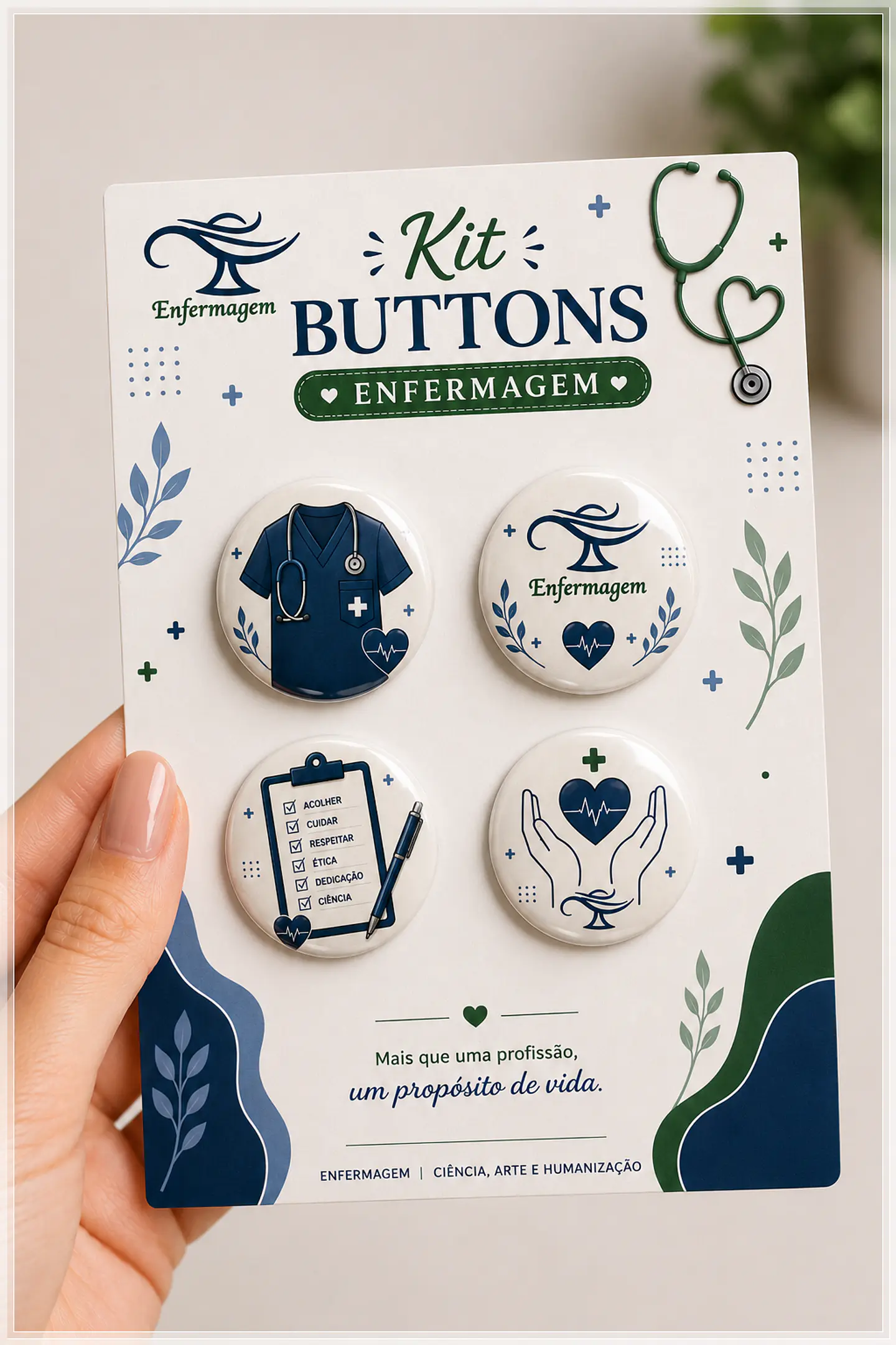 Arquivo de Corte Buttons Enfermagem Azul 1