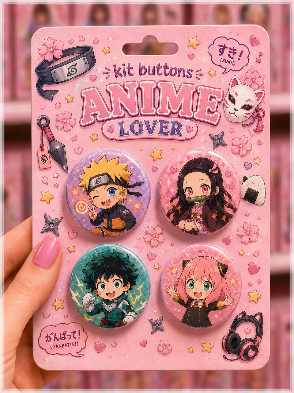 Arquivo de Corte Buttons Anime Love 1