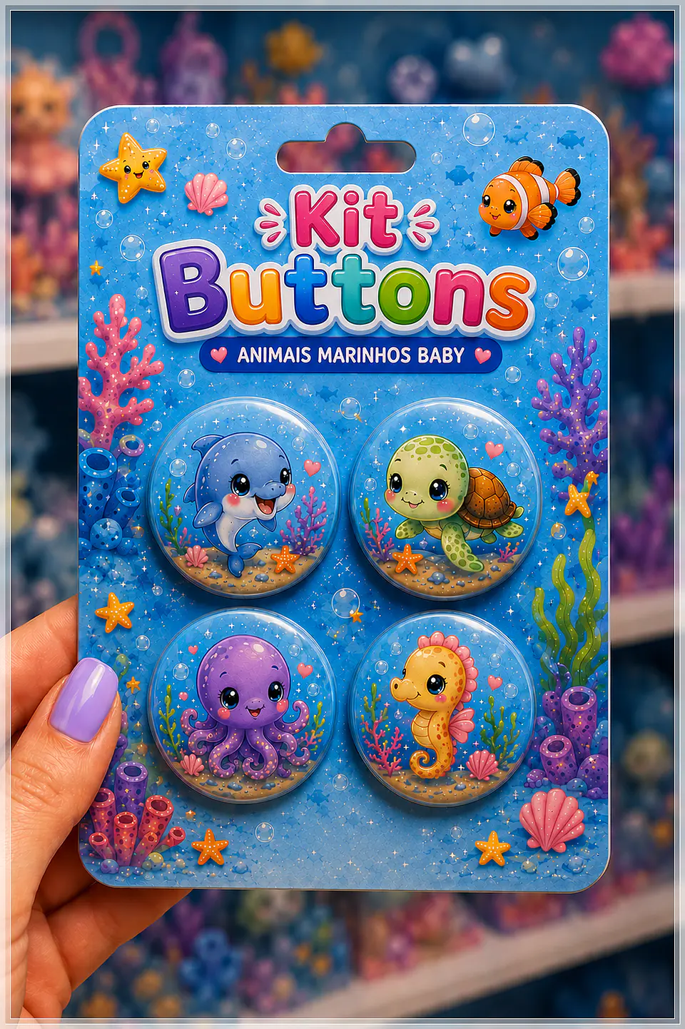 Arquivo de Corte Buttons Animais Marinhos Baby 1