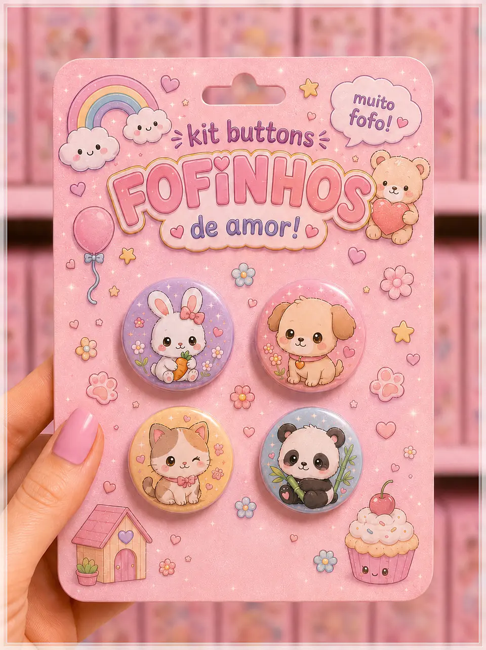 Arquivo de Corte Buttons Animais Fofinhos 1