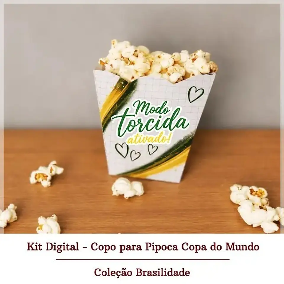 Arquivo de Corte Cachepo para Pipoca Copa do Mundo Brasilidade 1