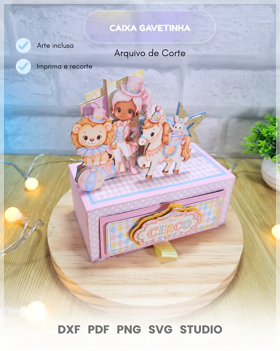 Arquivo de Corte Caixa Gavetinha Circo 1