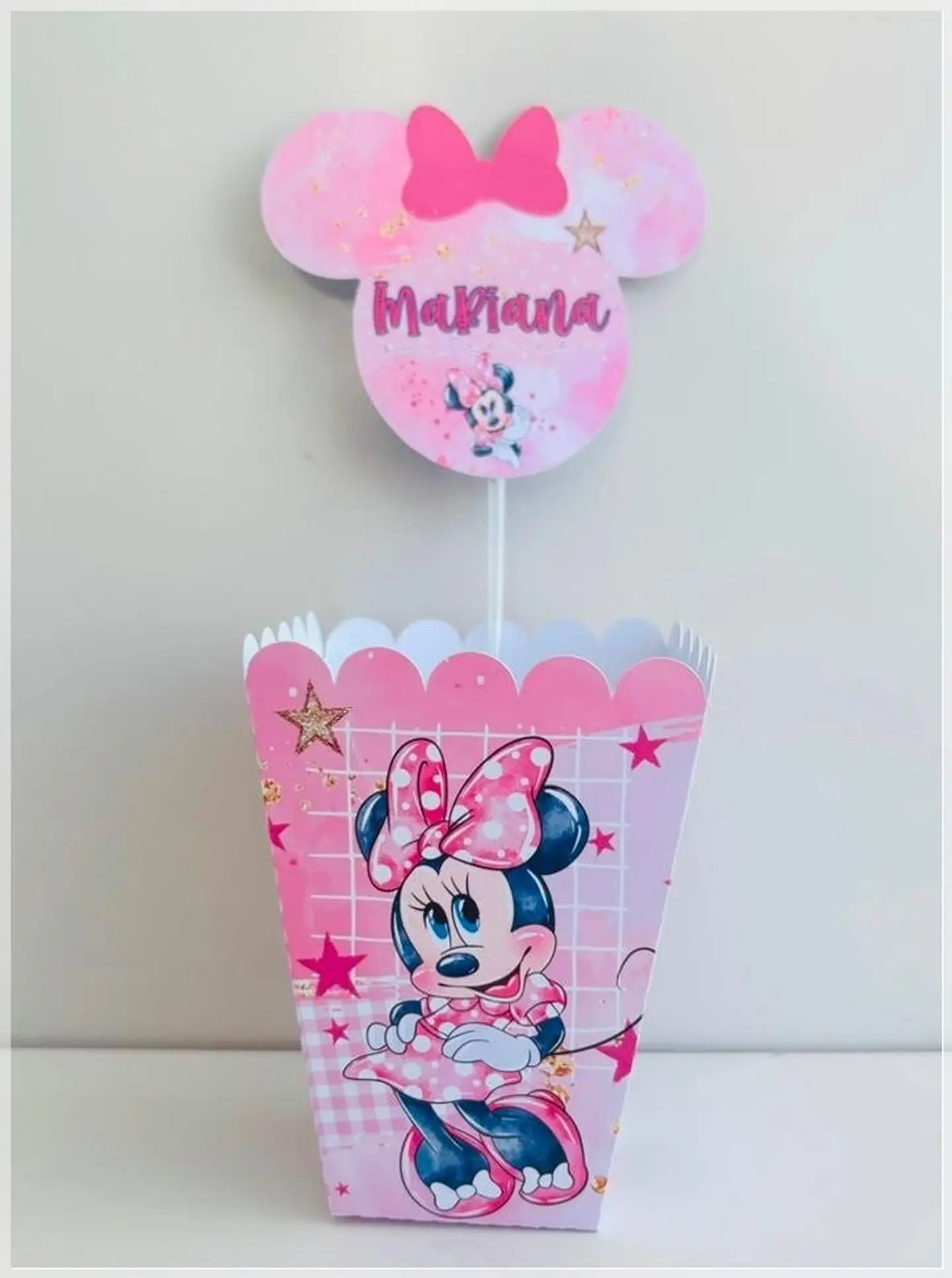 Arquivo de Corte Centro de Mesa Cachepô Minnie Rosa 90 1