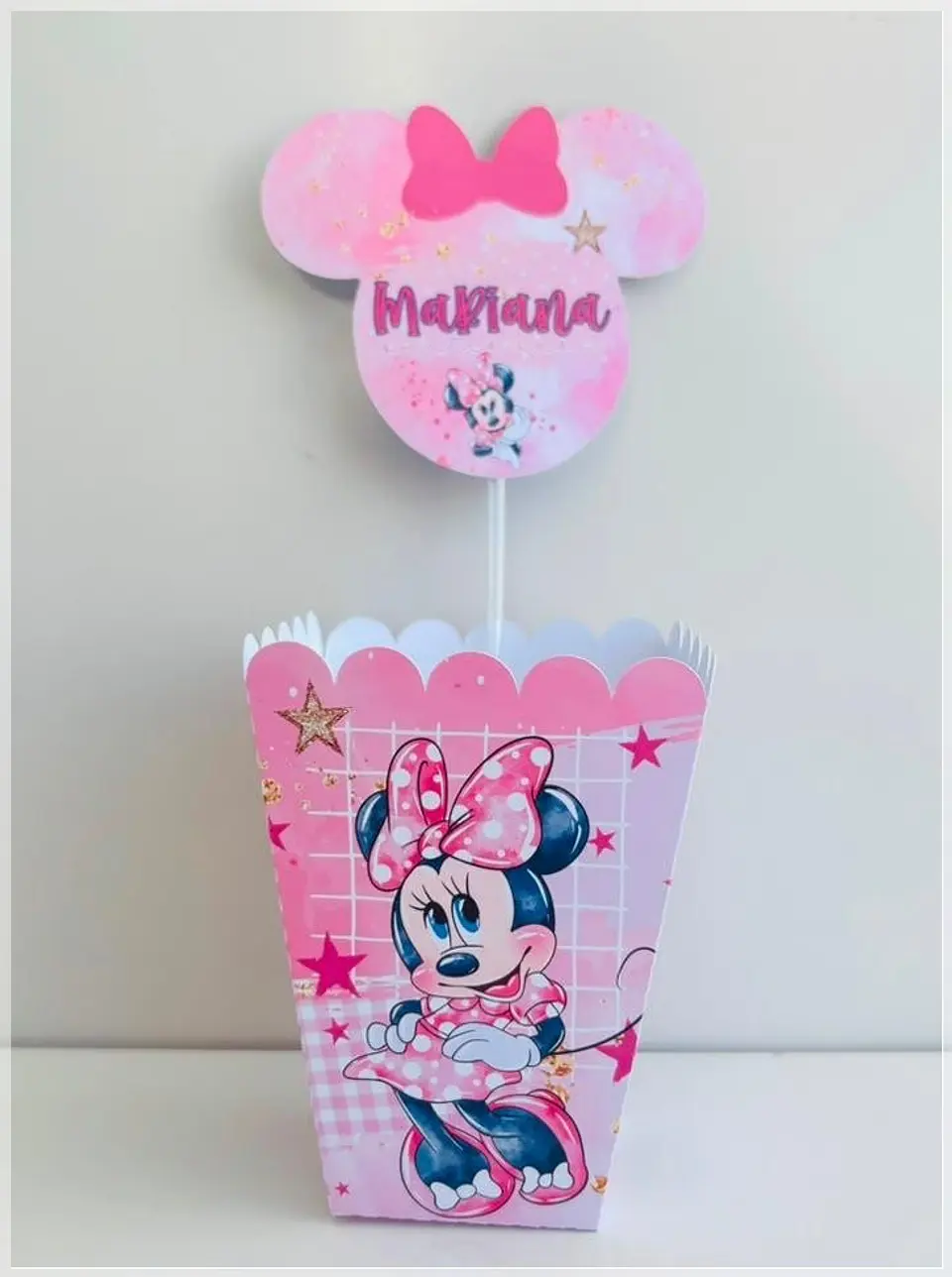 Arquivo de Corte Centro de Mesa Cachepô Minnie Rosa 90 1