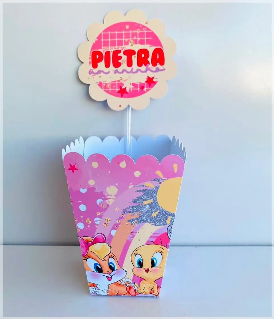 Arquivo de Corte Centro de Mesa Cachepô Looney Tunes Menina 88 1