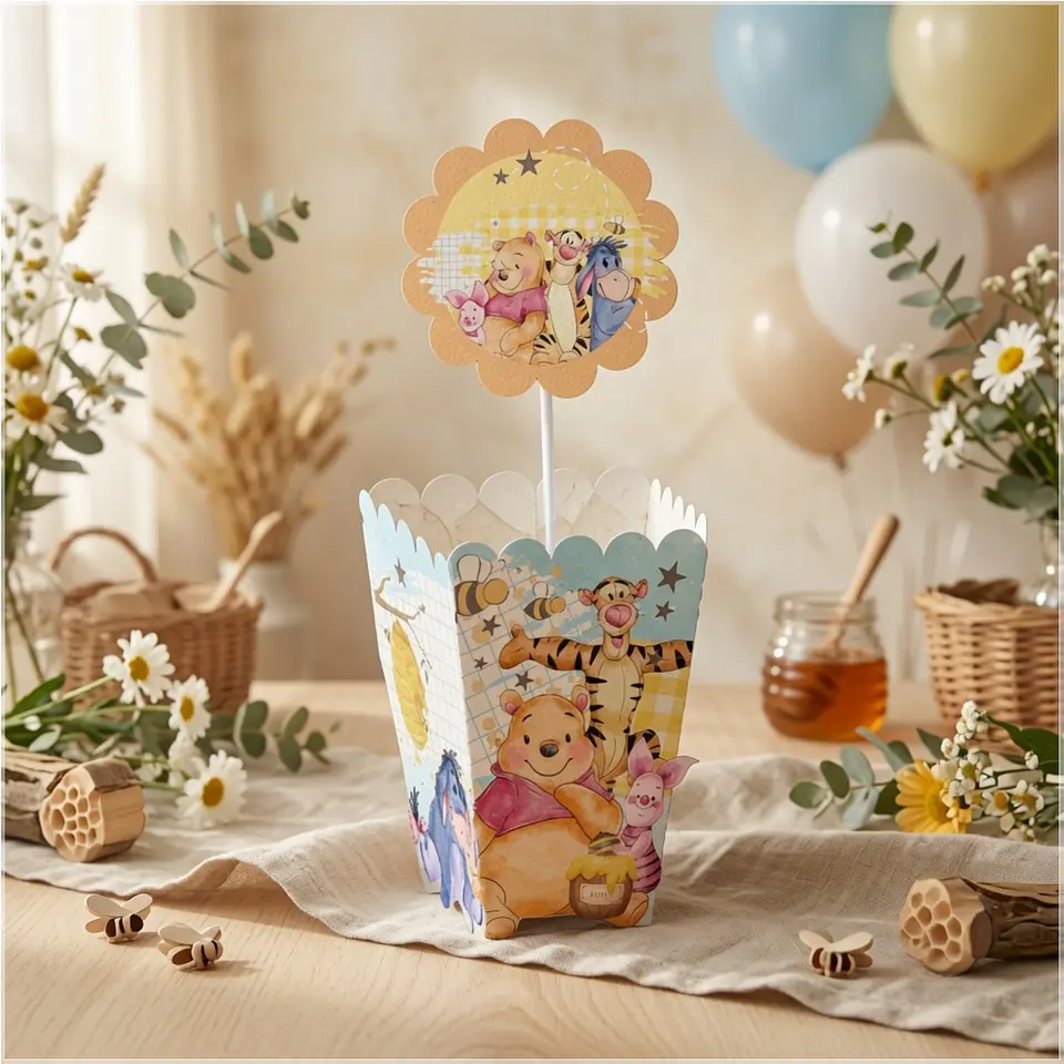 Arquivo de Corte Centro de Mesa Cachepô Ursinho Pooh 75 1