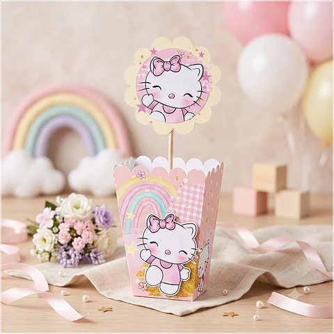 Arquivo de Corte Centro de Mesa Cachepô Hello Kitty 76