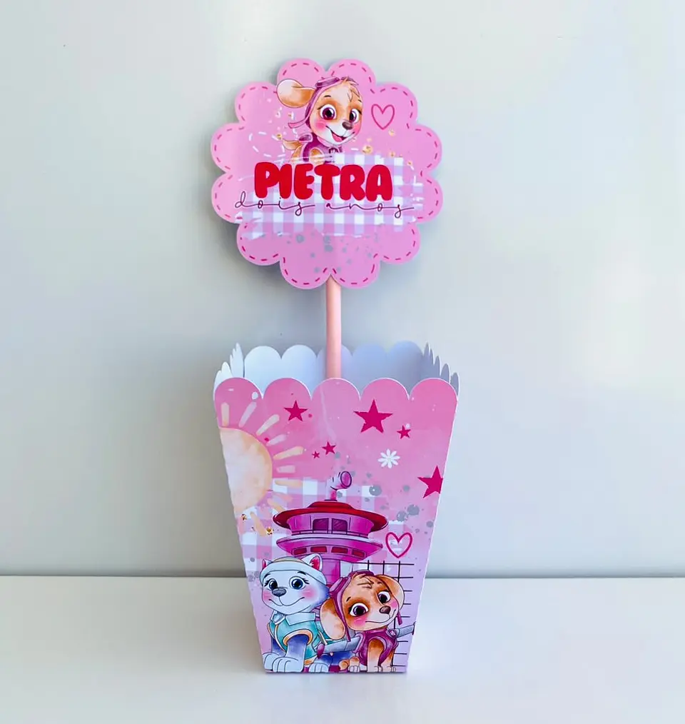 Arquivo de Corte Centro de Mesa Cachepô Patrulha Canina Rosa 62 1