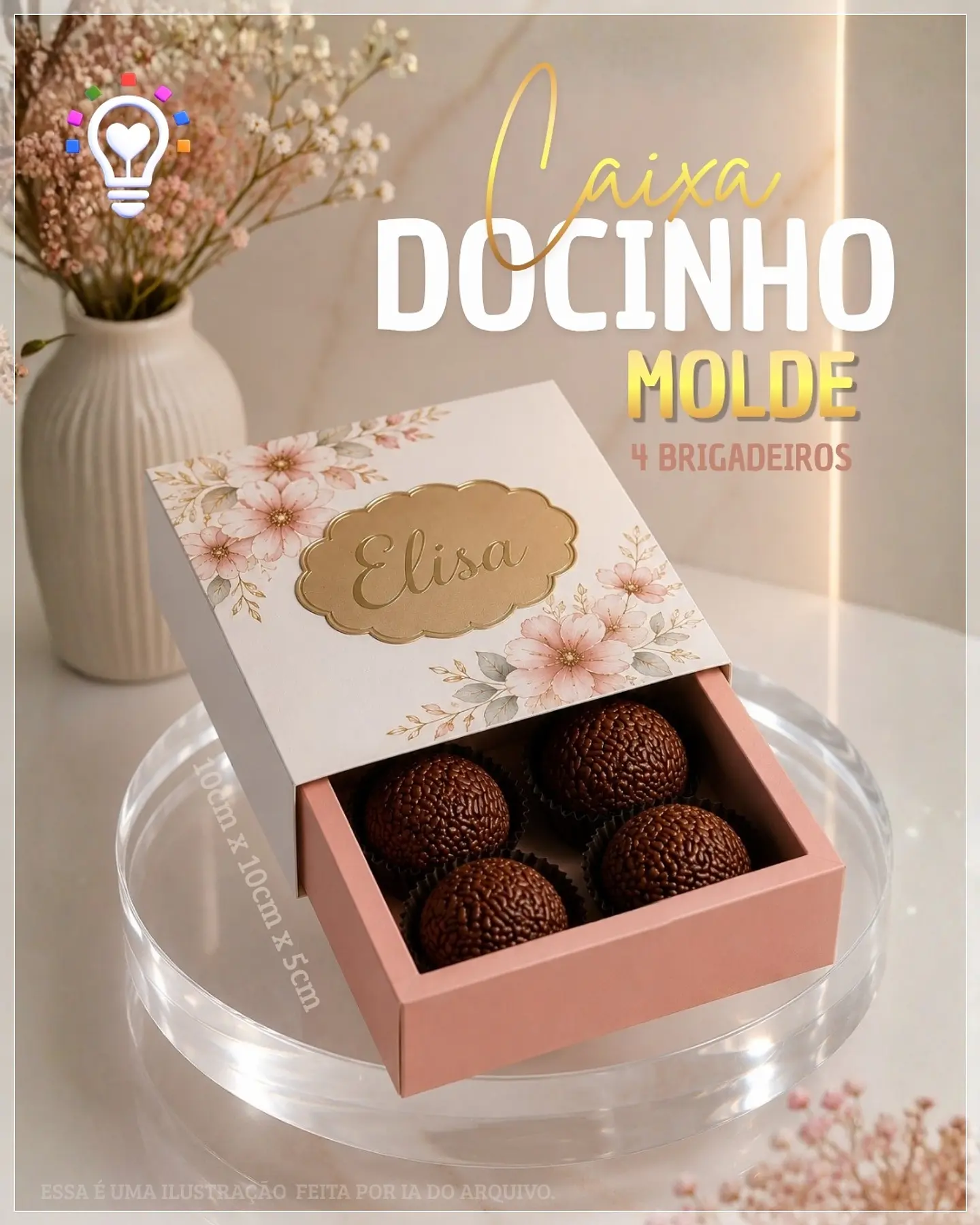 Arquivo de Corte Caixa Para Docinho e Brigadeiro Gaveta 1