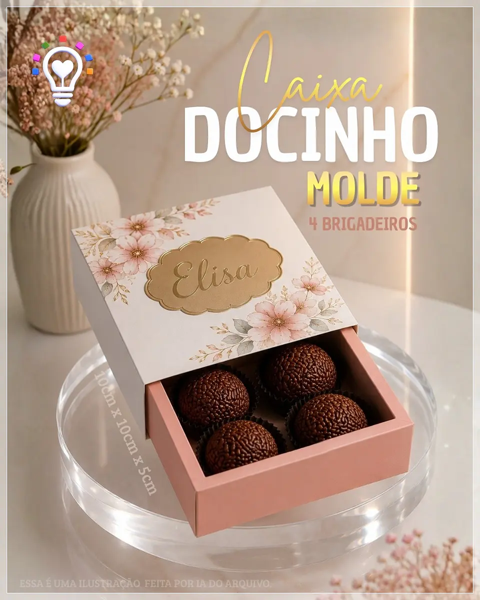 Arquivo de Corte Caixa Para Docinho e Brigadeiro Gaveta 1