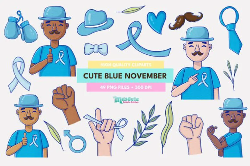 Kit Digital Novembro Azul Cliparts 7 1