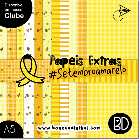 Kit Digital Setembro Amarelo Papeis Extras 8